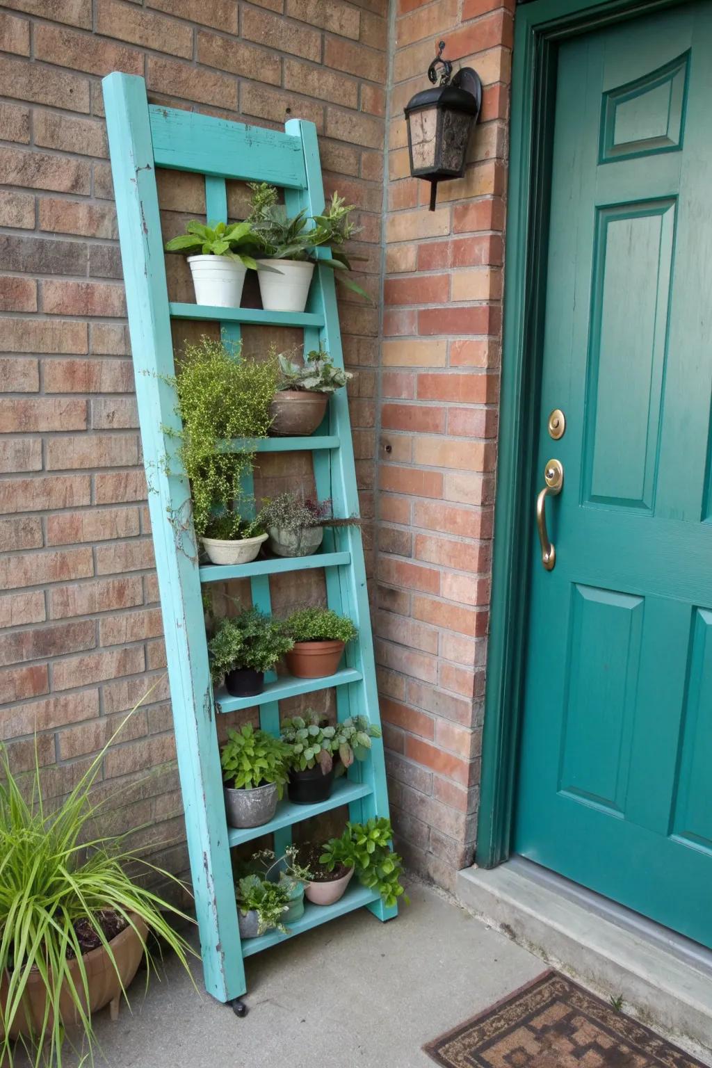 Breathe new life into your space with this enchanting azure door plant stand, where craftsmanship meets creativity.