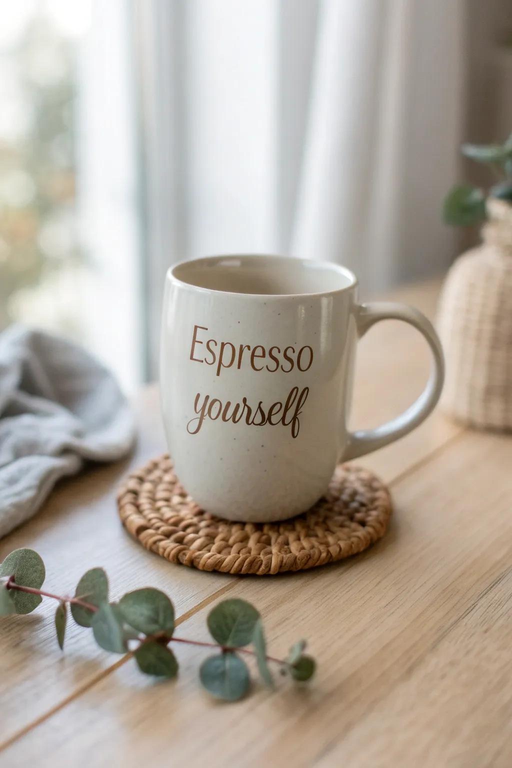 Begin your day with a smile and a cup of pun-ny joy! ☕✨ #EspressoYourself