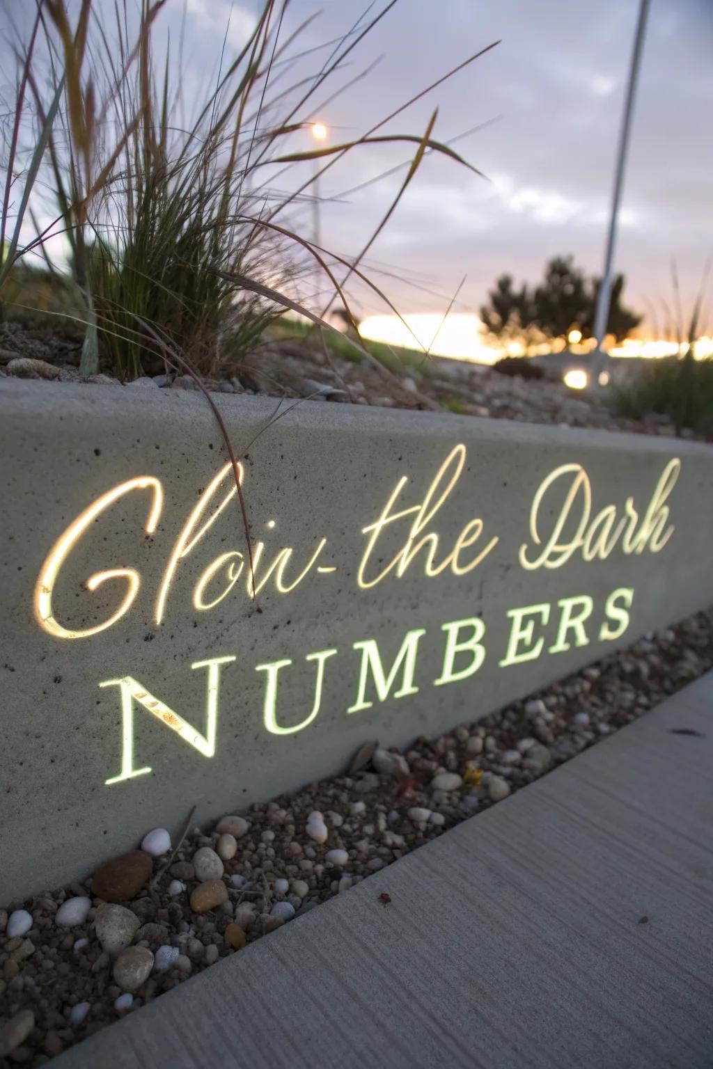 Illuminate your exterior through a hint of enchantment and simplicity. Phosphorescent digits for a stylish and functional exterior allure!