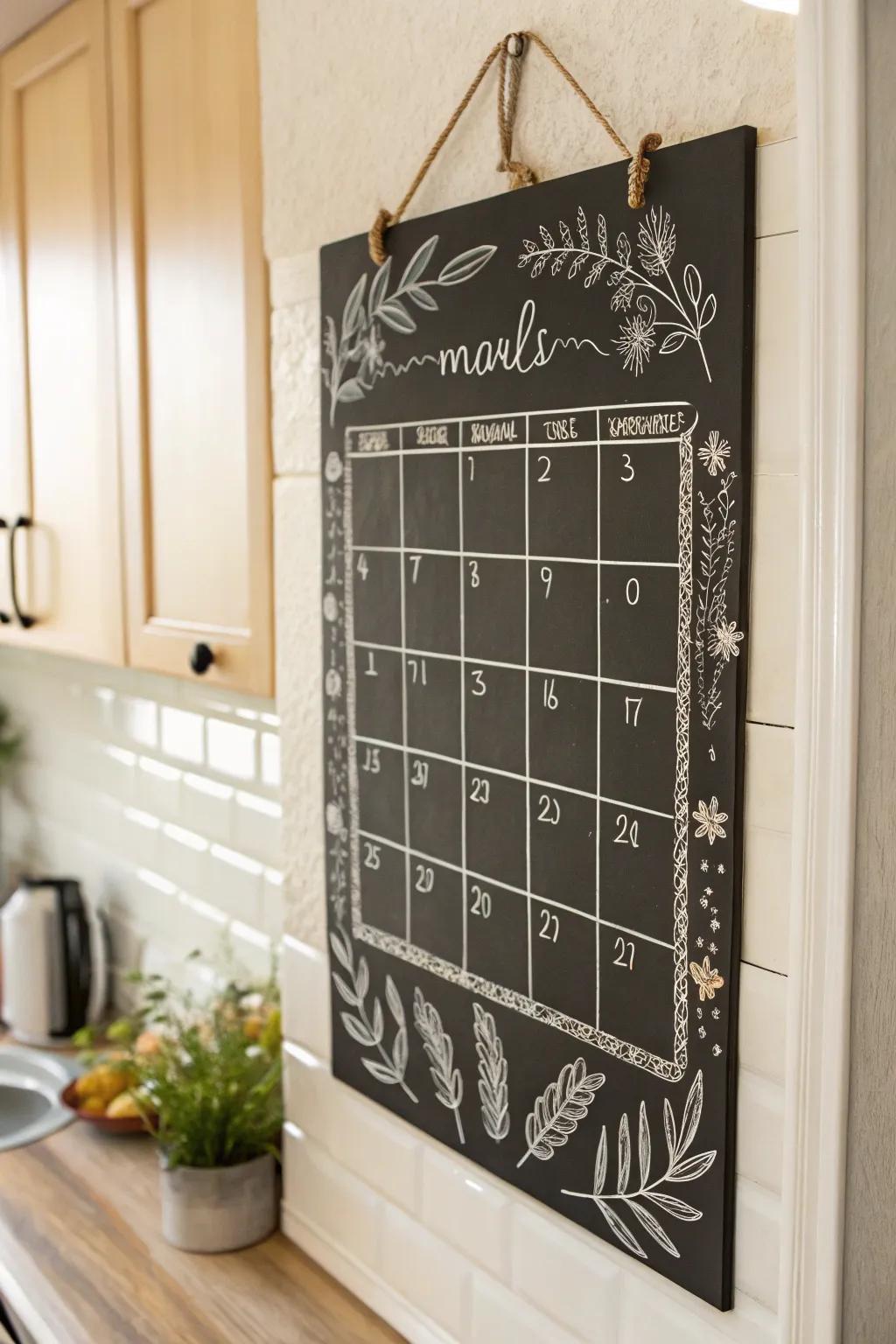 Elevate your kitchen space with a charming writing board chronicle, where simplicity meets creativity.