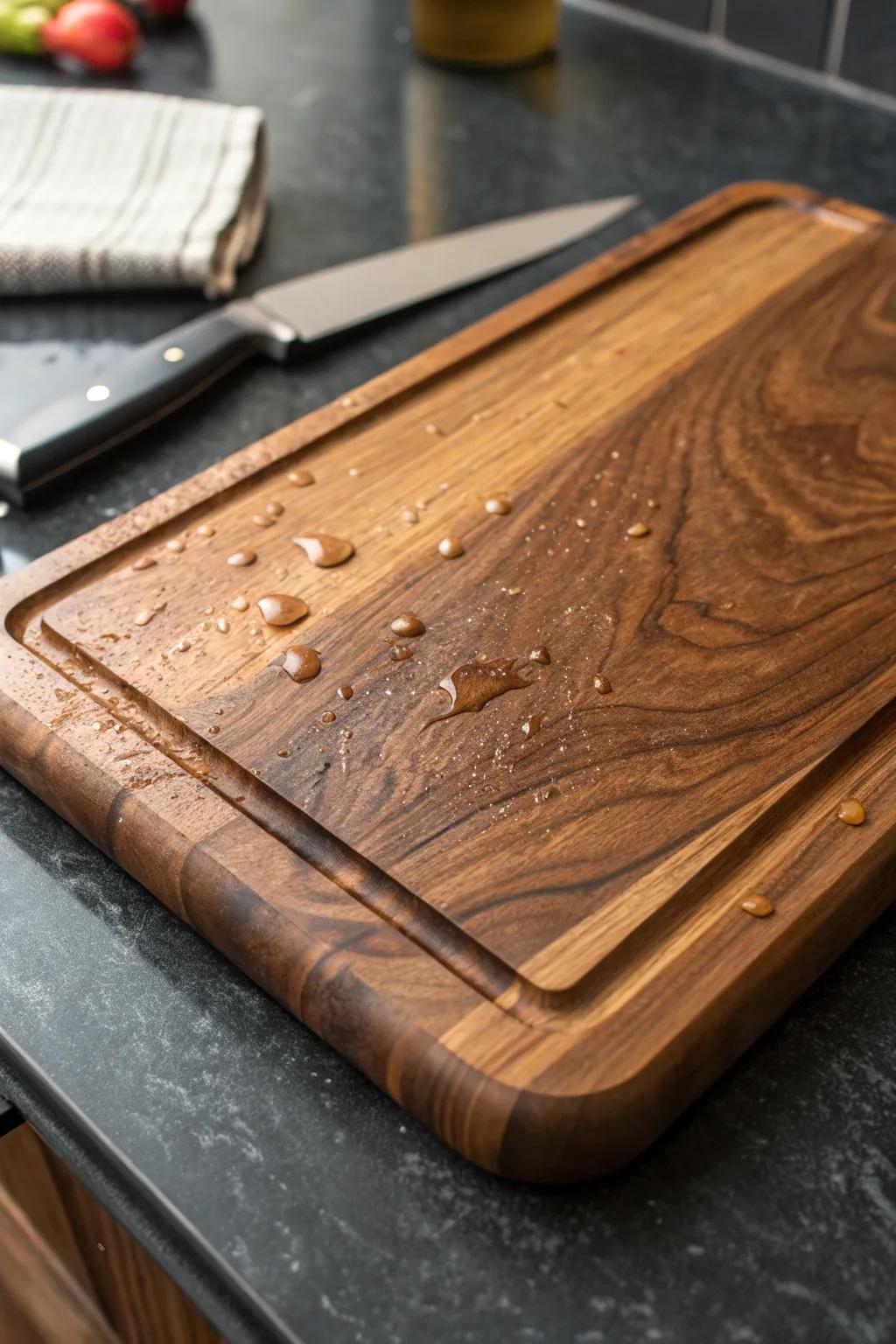Augment your culinary adventures through a handcrafted cutting board conceived for both aesthetic appeal and functional utility.
