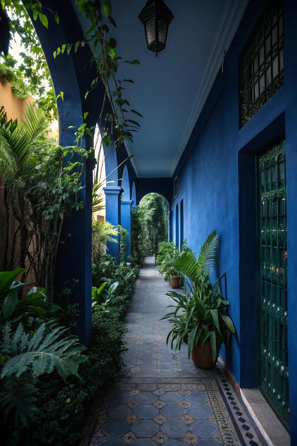 Verdure bestows a revitalizing variance to deep azure tones.