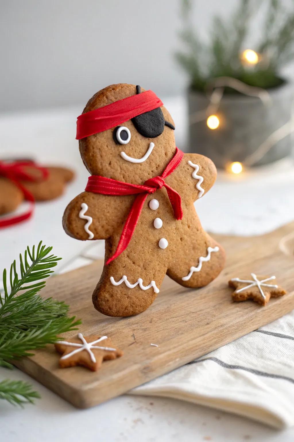 Set sail on a sweet adventure with this delightful sweetbread corsair! 🏴‍☠️✨ #GingerbreadCreativity