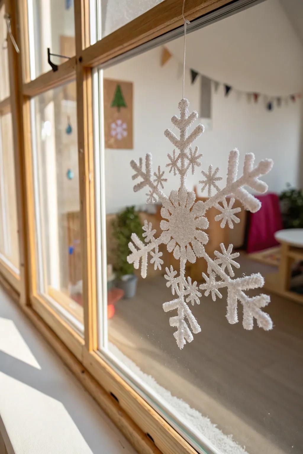 Impart a touch of handcrafted beauty to your classroom with these DIY flurry window decals!