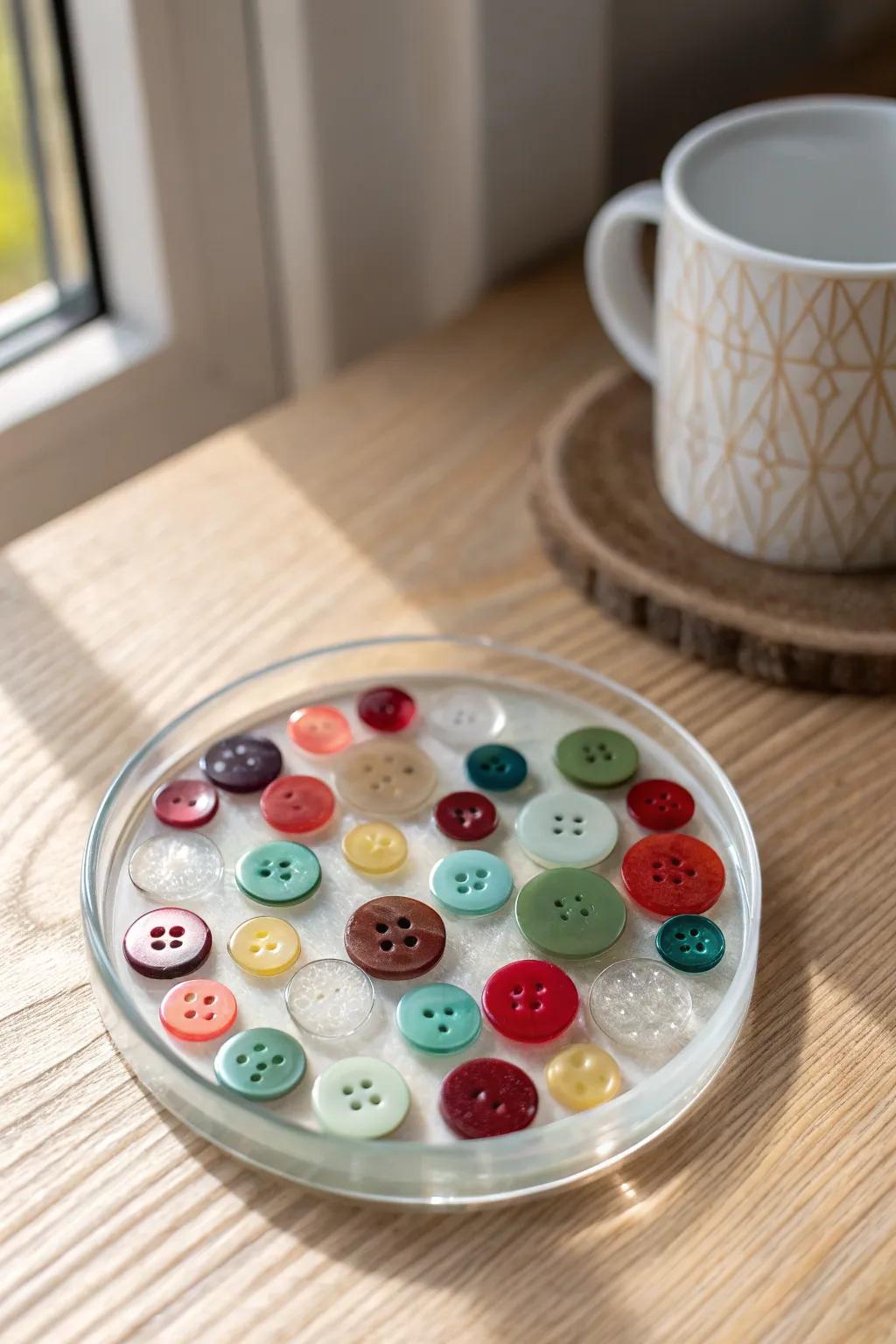 Playful elegance with fastener coasters – a hint of whimsy for your minimalist space.