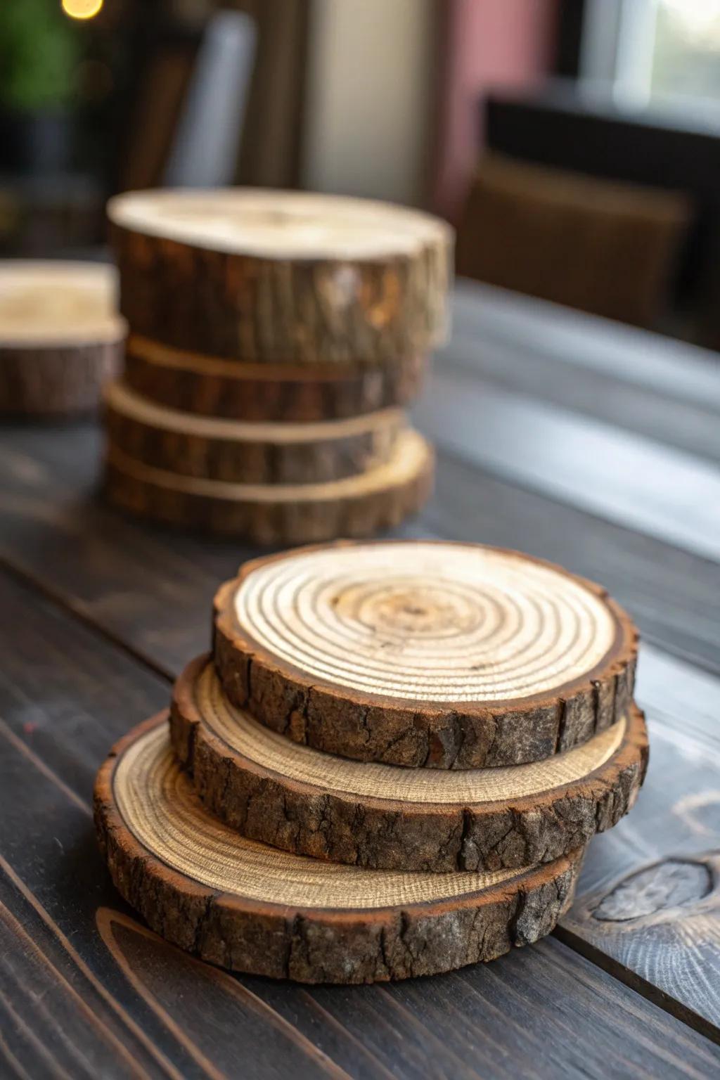 Convey rustic allure to your table through artisanal timber placemats.