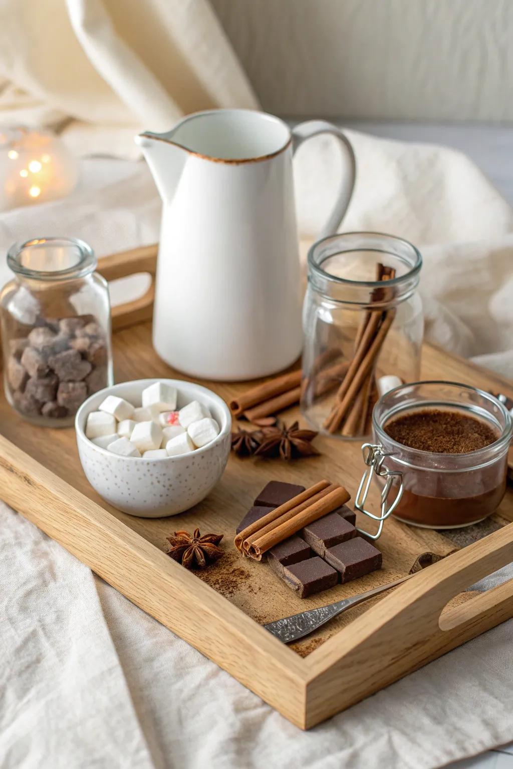 Cozy up with this charming DIY Hot Chocolate Bar - the perfect blend of minimalism and Boho warmth!