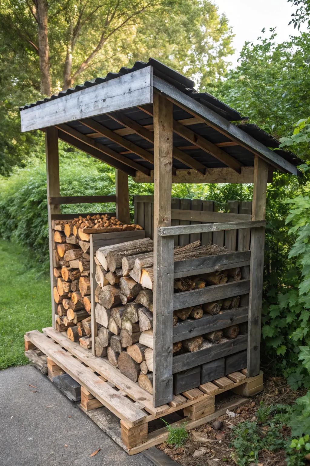 Innovative Pallet Roof: A Simple Yet Effective Firewood Solution