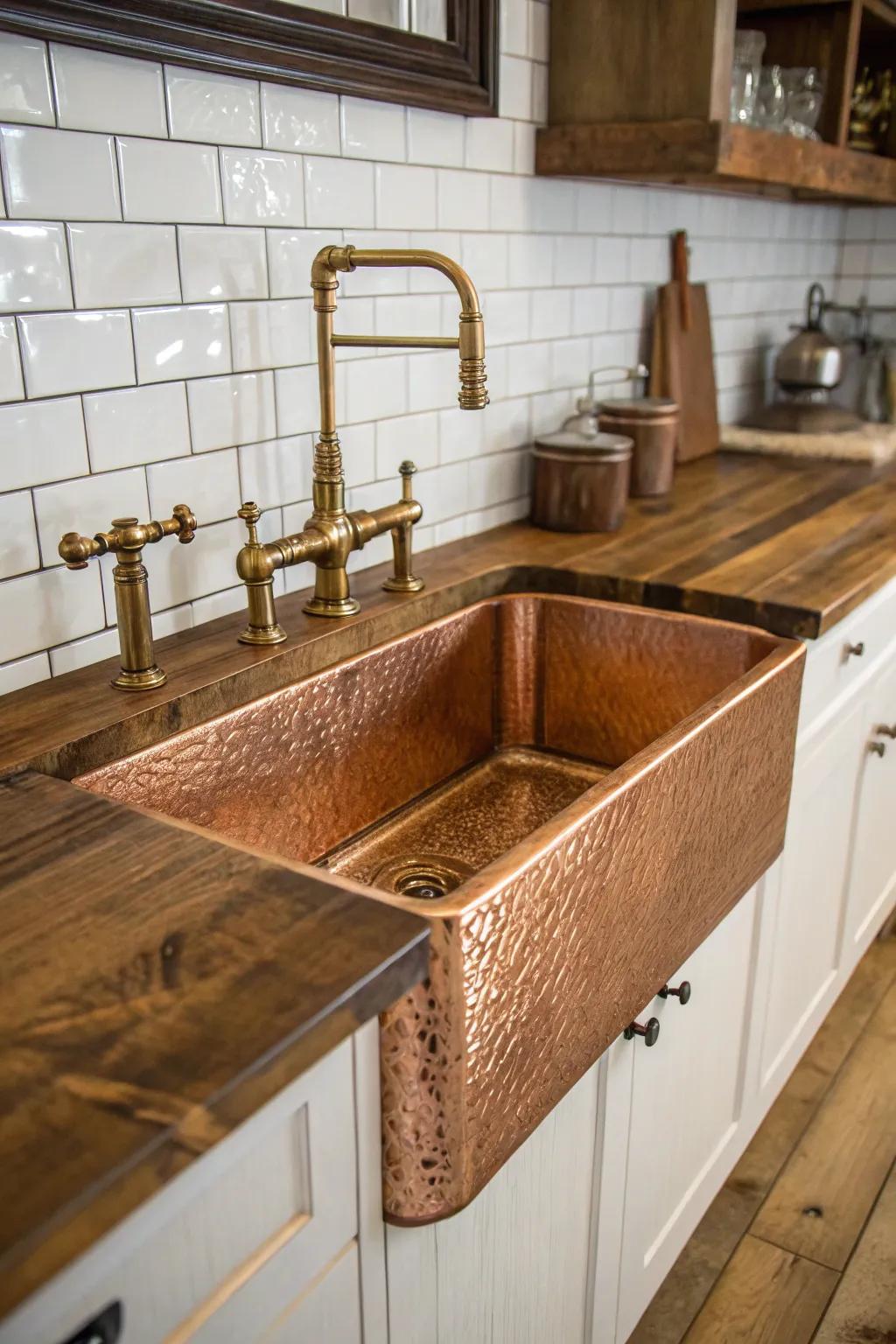 Elevate your kitchen's charm with a handcrafted country-style trough sink.