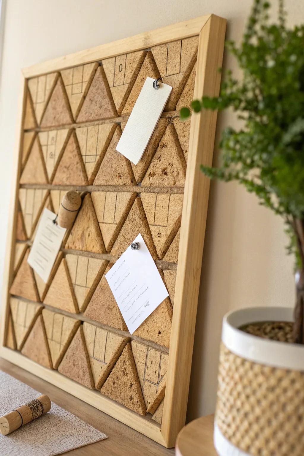 Create your sustainable retreat with a DIY corkboard that marries functionality with minimalist beauty.