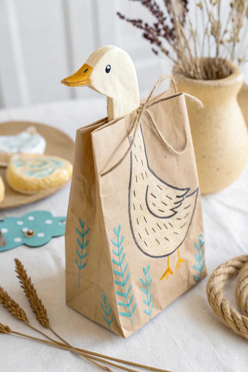 Bring tales to life with this charming, handcrafted duck handheld.