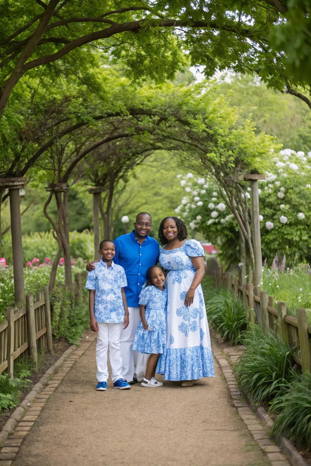 Coordinate ensembles for a harmonious family appearance.