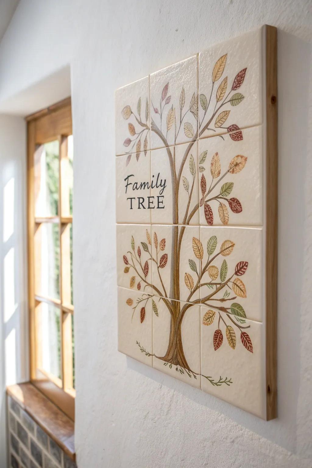 Celebrate your family's heritage with this sophisticated ceramic panel lineage representation, an impeccable fusion of artistic expression and sentiment.