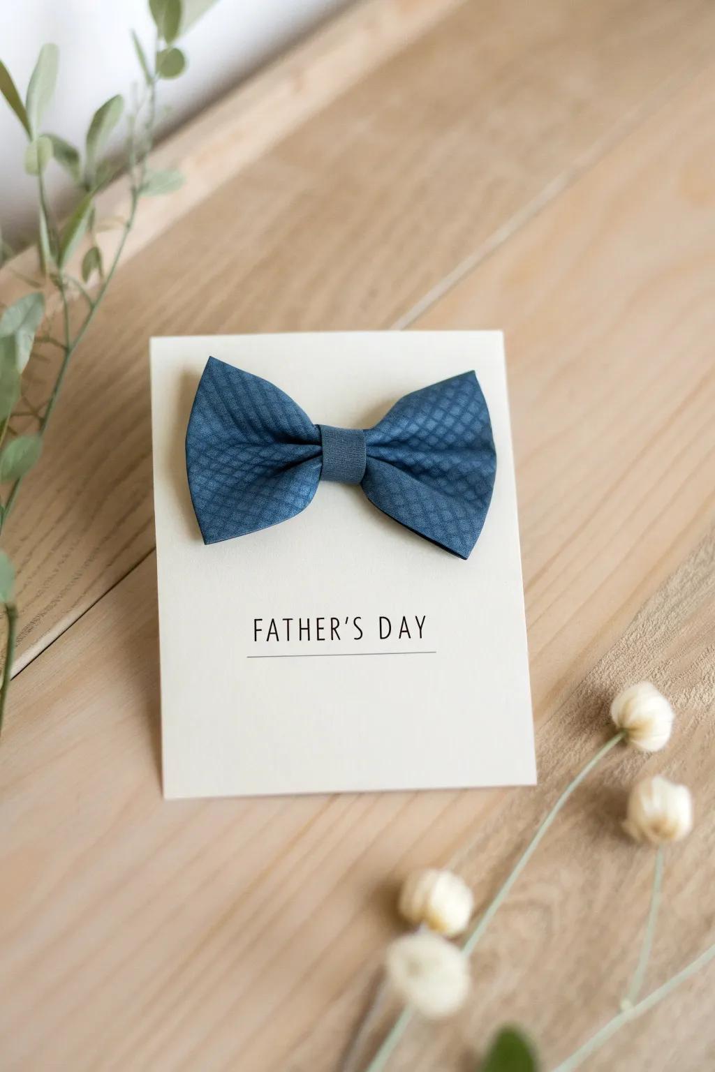 Introduce a stylish accent to your Father's Day card with an enchanting artisanal bow!