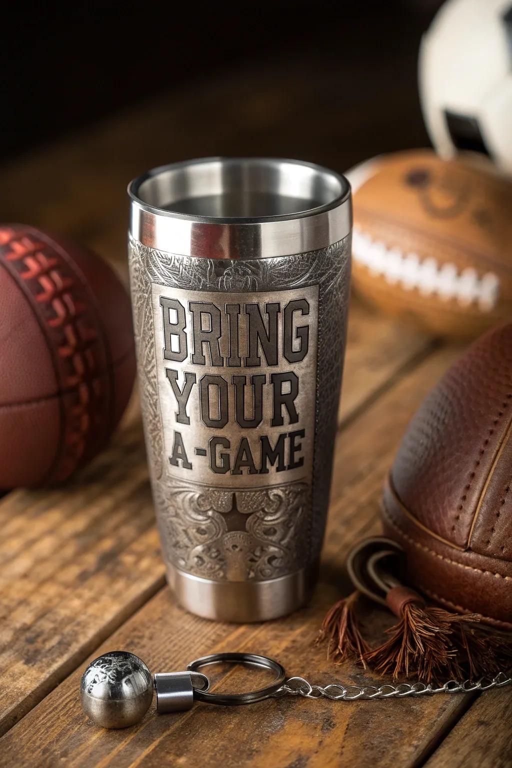 Elevate your game day with a tumbler that inspires greatness.