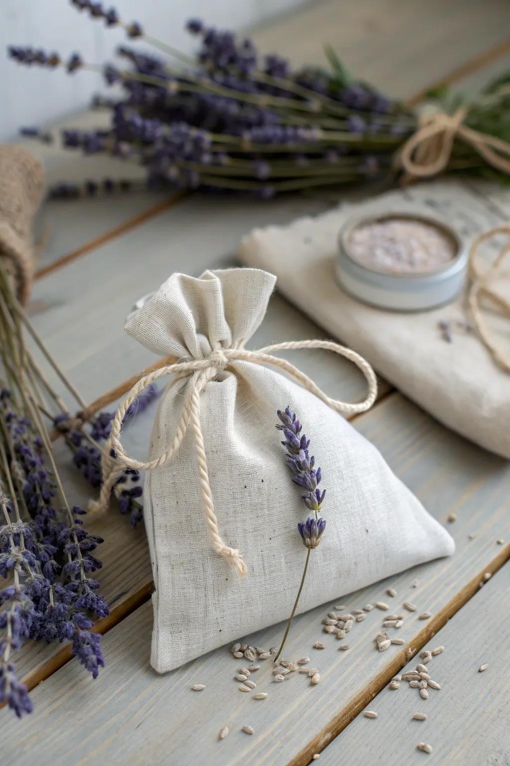 Fashioned through affection: This house-made lavender pouch introduces serenity and sophistication to any area.