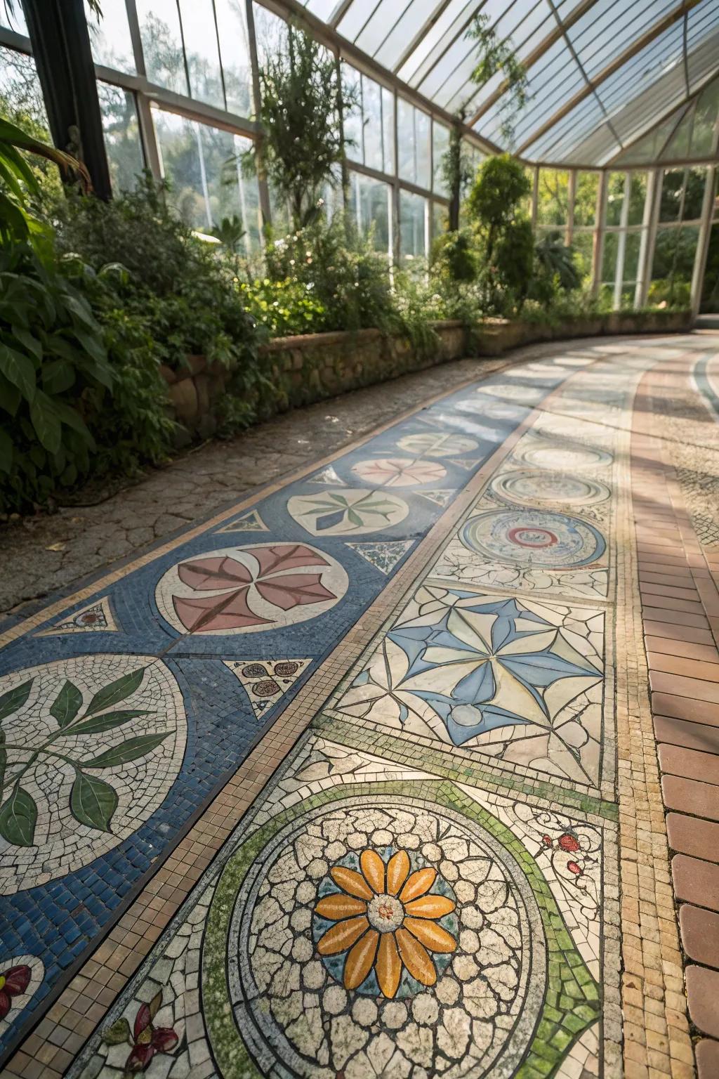 Transform your greenhouse into a Mediterranean oasis with handcrafted tessellated flooring.