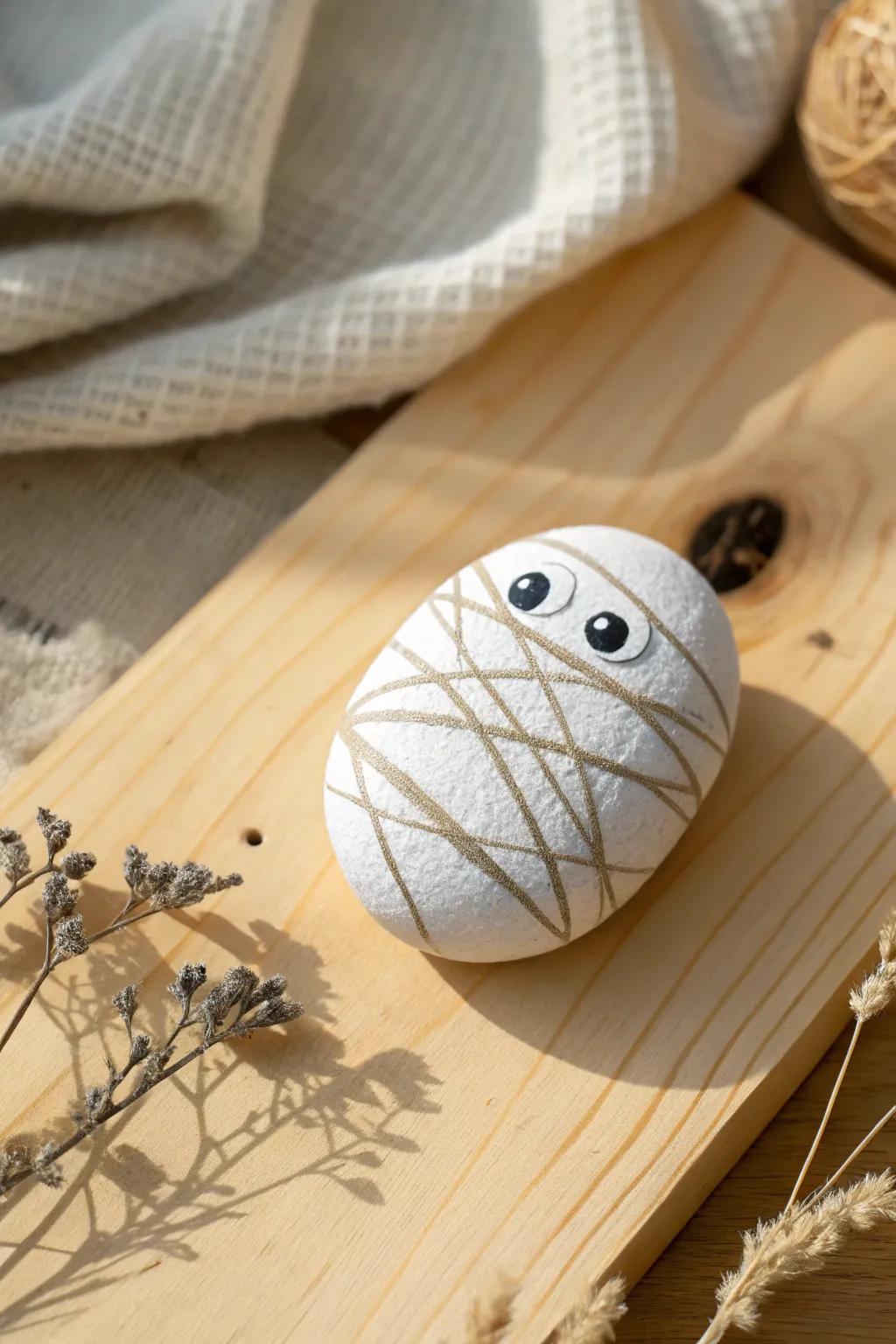 Unwrap the charm of All Hallow's Eve using these lovable bandaged rocks! 🎃✨