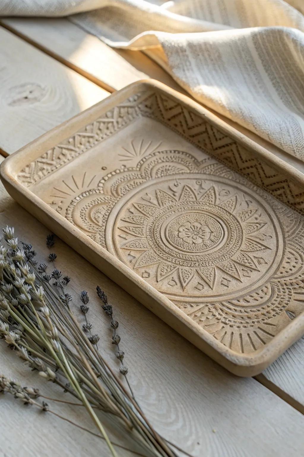 Elevate your area with the timeless sophistication of artisanal embossed trays.