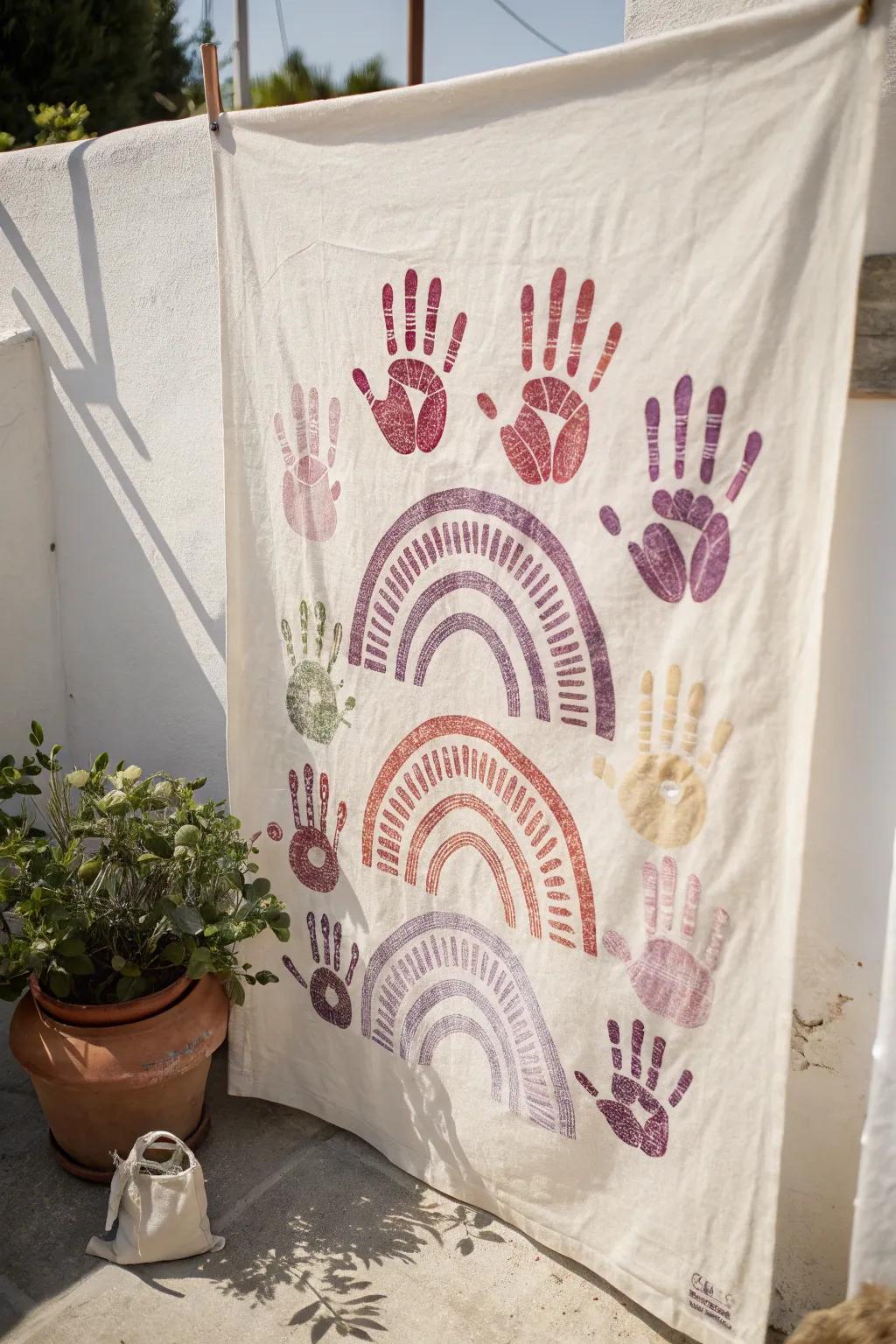 Celebrate Mother's Day with a dash of color and artistry. 🌈#HandprintRainbow #Craftsmanship