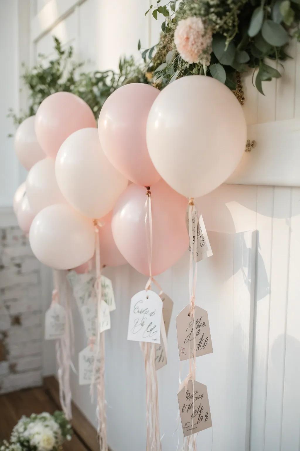 Capture the love with a Balloon Wishing Wall—where heartfelt messages float on air.