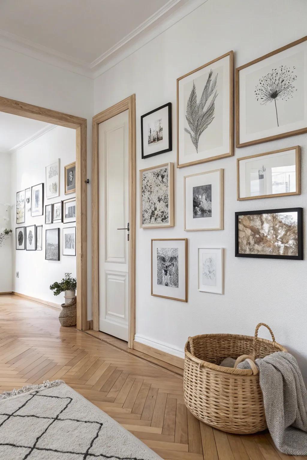 Transform your closet space with a stunning artwork display that blends inventive elegance and functional disguise.