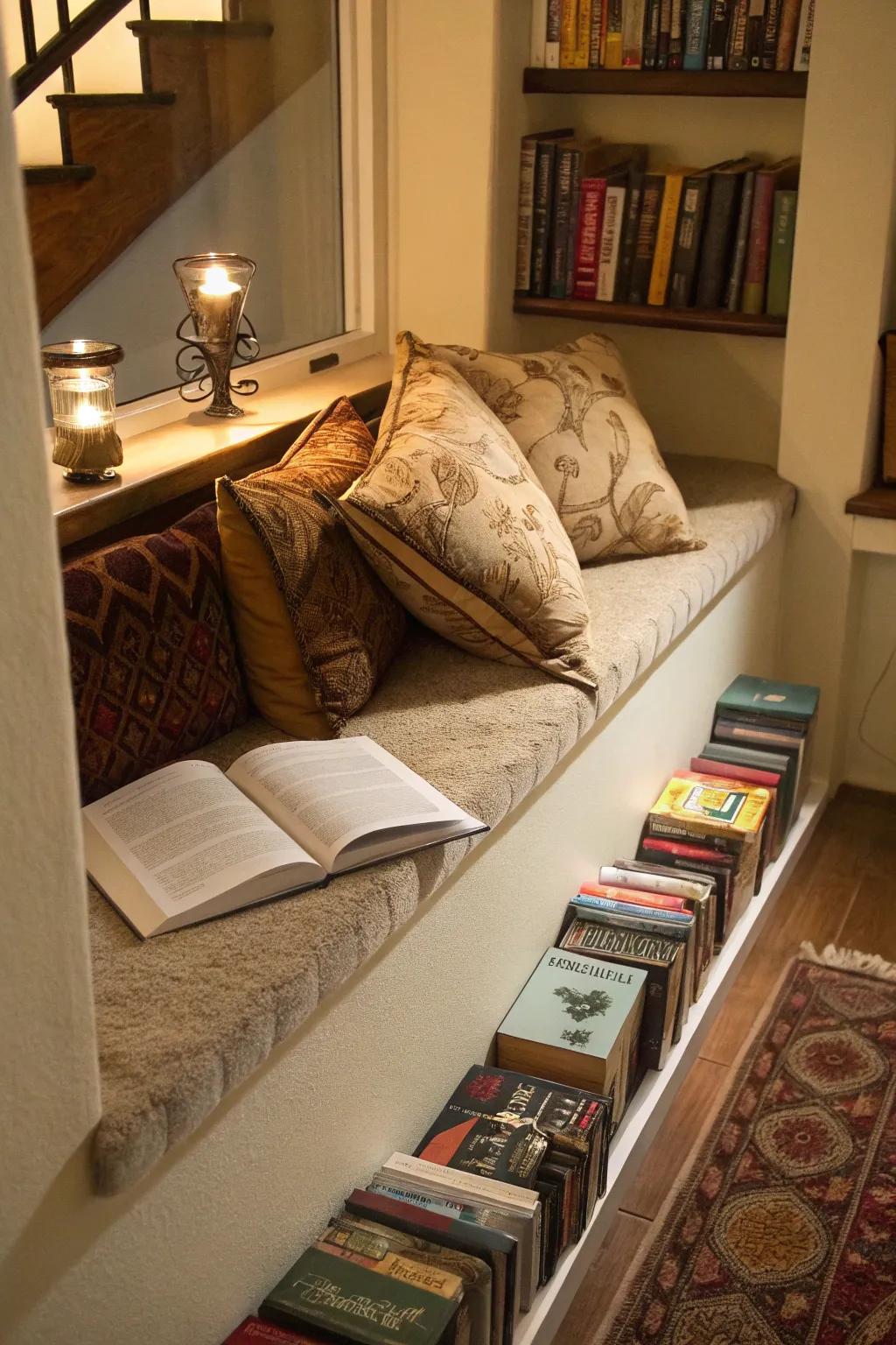 Transform your ledge into an inviting reading nook.