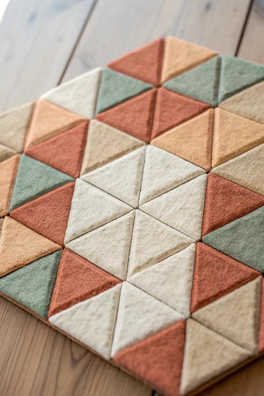 Embrace tactile artistry with textured tessellations, blending minimalism with a hint of boho charm.