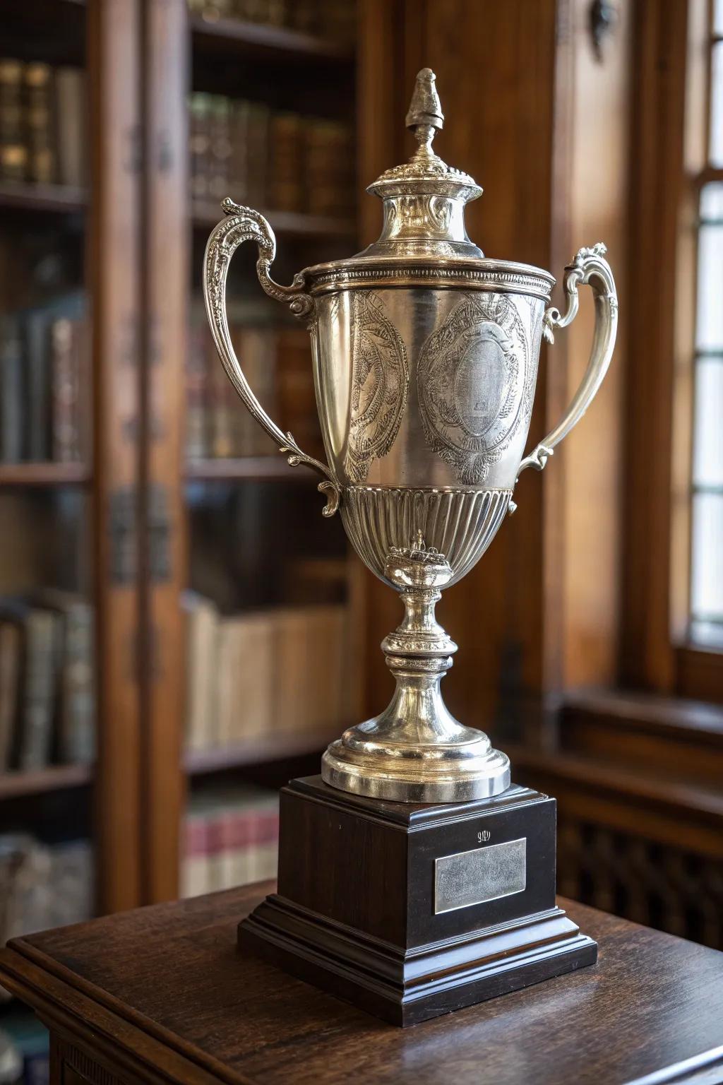 Celebrate timeless achievements with the elegance of a vintage trophy cup.
