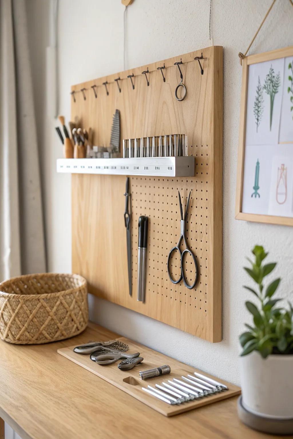 Elevate your creative space via stylish magnetic bars, blending industrial chic with Scandinavian simplicity.