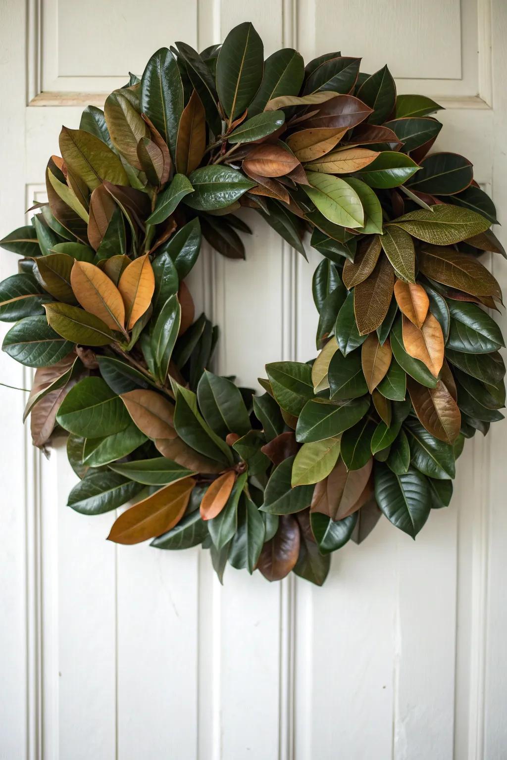 Welcome autumn with a hint of nature's sophistication. 🍃✨ #LeafWreath #ScandiBoho #NaturalBeauty