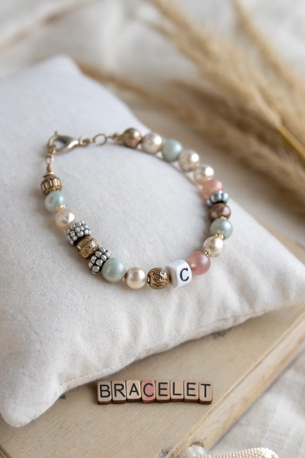 Embrace nostalgia with a vintage-inspired letter bracelet, where each bead shares a story.