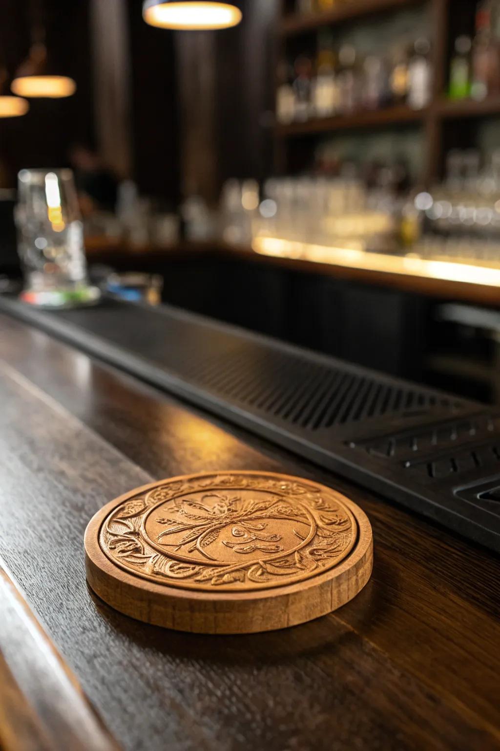 Enhance your bar decor with handcrafted coasters that fuse functionality with personal flair.