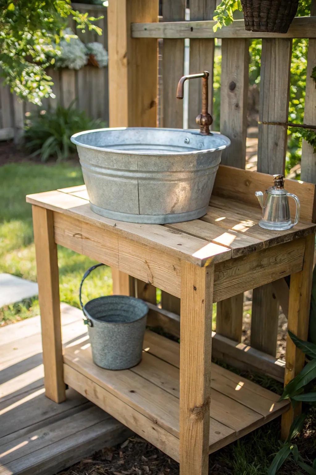 Effortless efficiency: Crafting simplicity with an under-basin container for your garden.