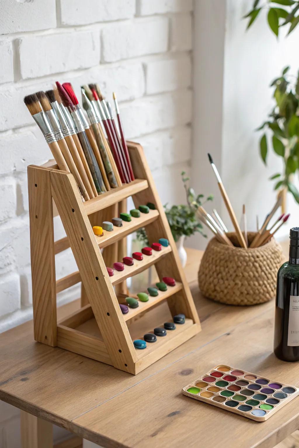 Transform your space with this chic and crafty art applicator storage option!