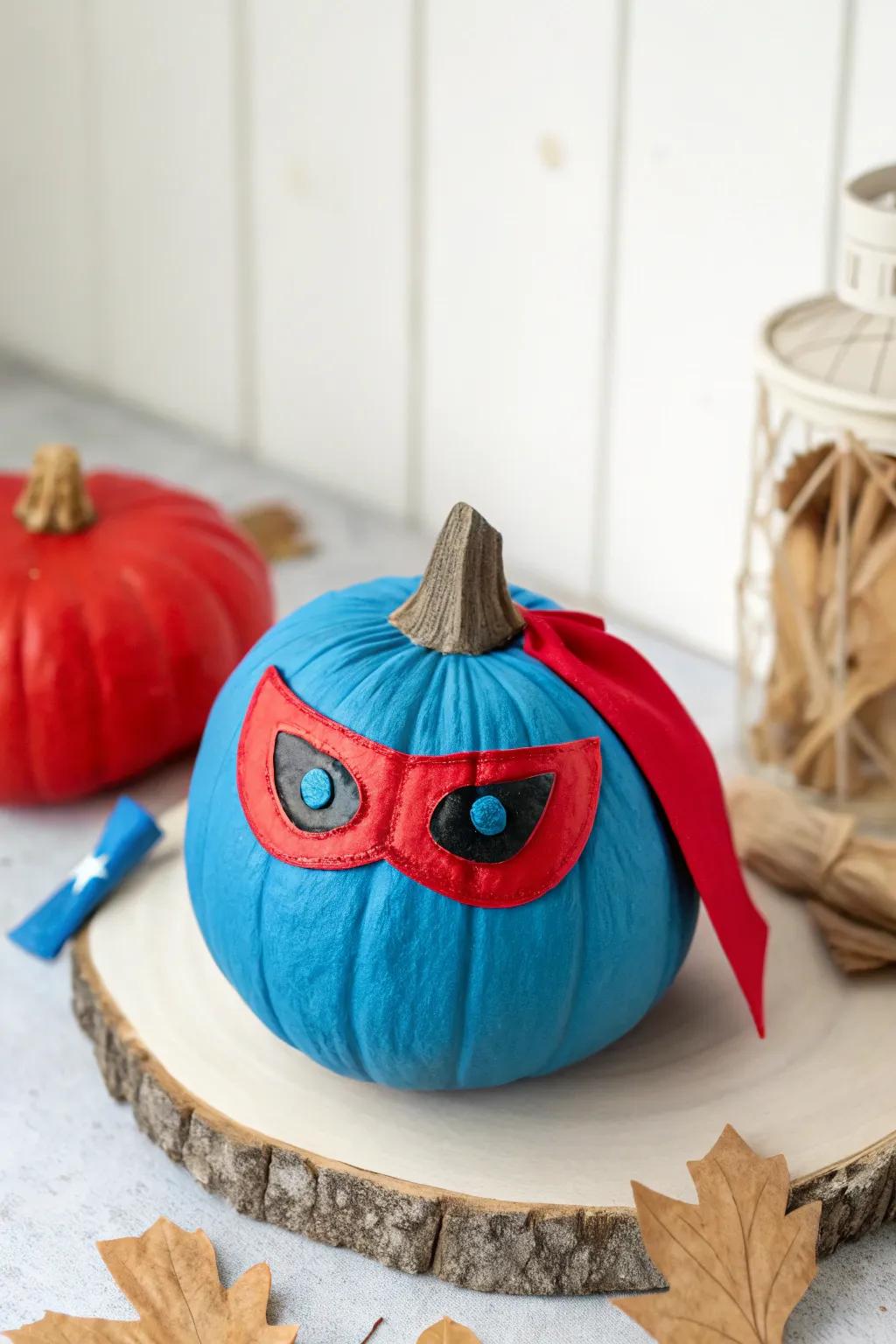 Unleash their imagination with superhero pumpkins!