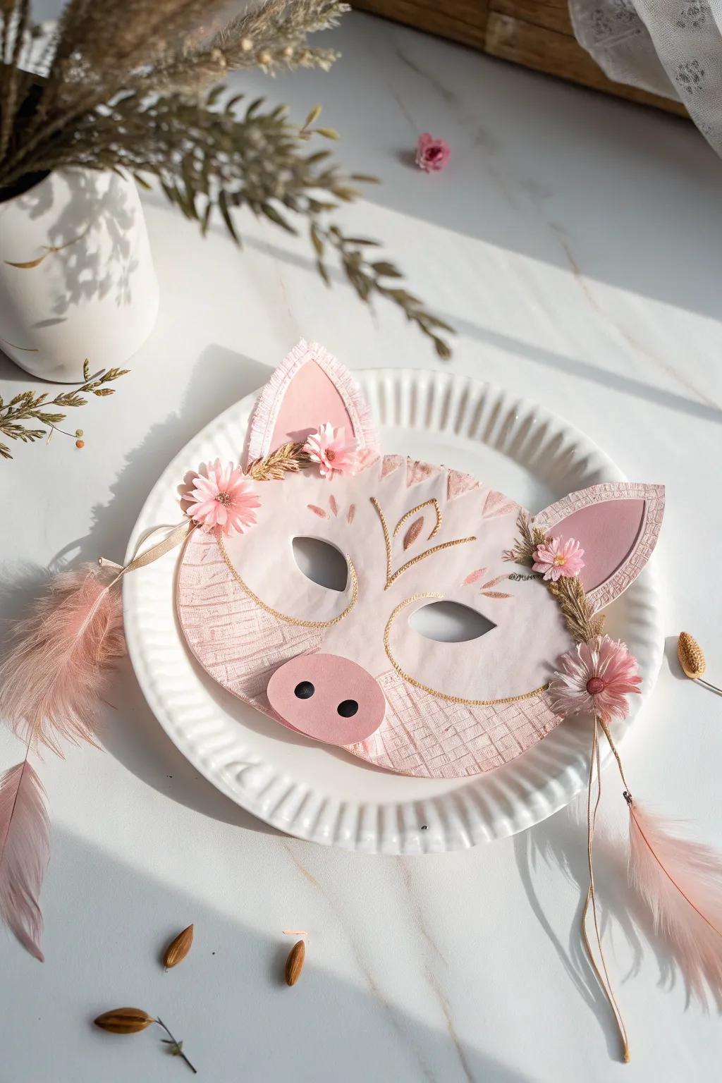 Revolutionize playtime with this captivating handcrafted pig disguise, where ease encounters whimsy.