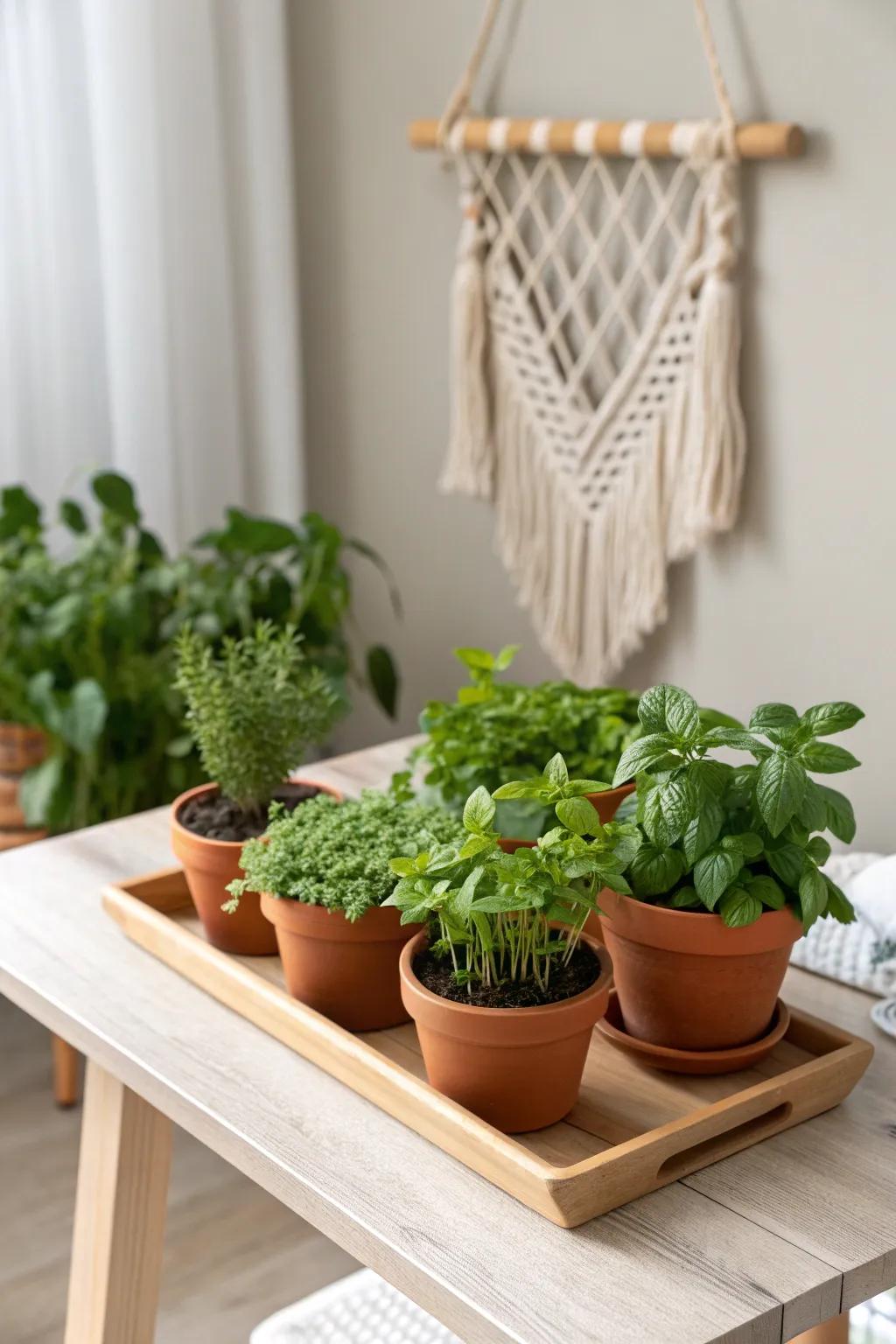 Cultivate your culinary corner with a charming herb garden centerpiece!