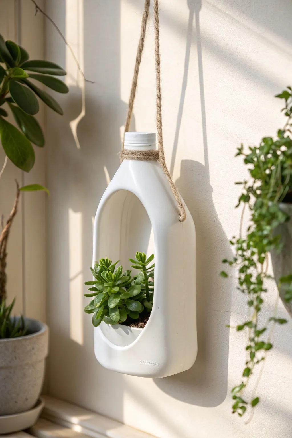 Elevate your indoor garden through this chic repurposed flora suspension!