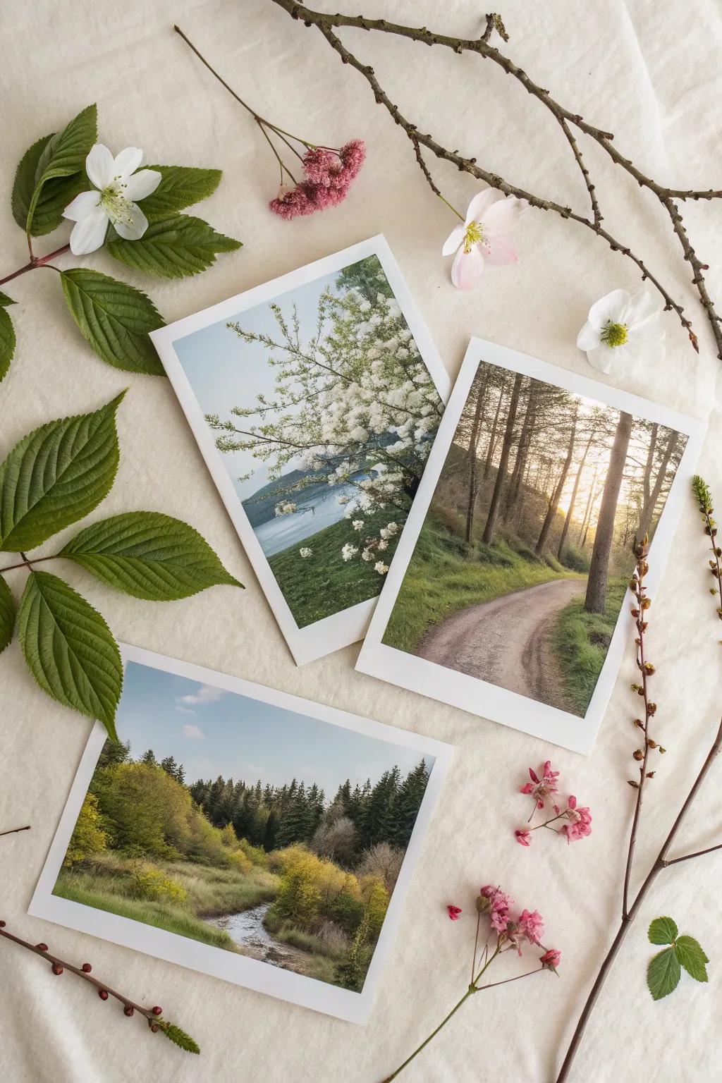 Welcome the beauty of nature indoors through this stunning postcard collage.