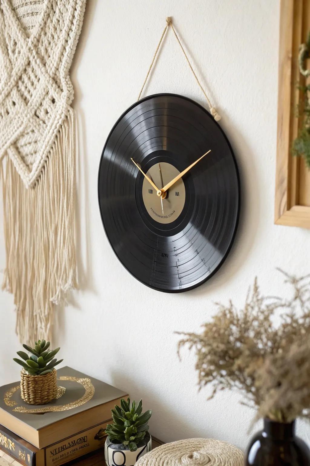 Now is the time to be innovative; transform old records into elegant time keepers!