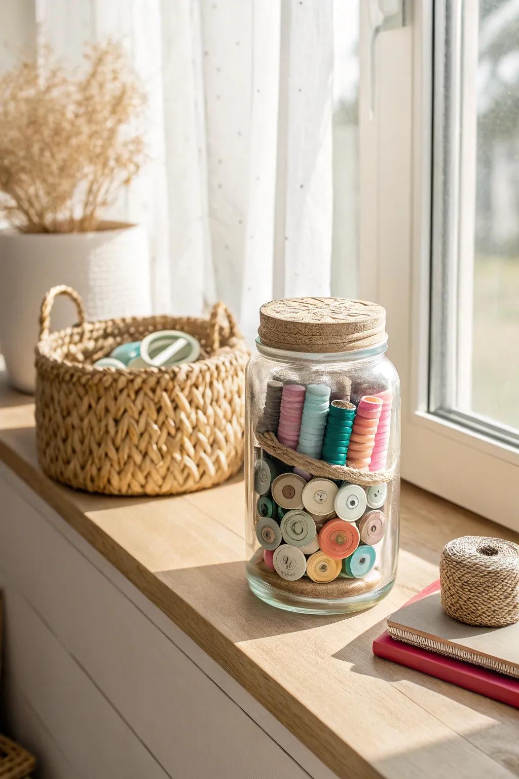 Revolutionize your abode with the unpretentious elegance of Preserving vial repository. #MinimalistCrafting #BohoChic