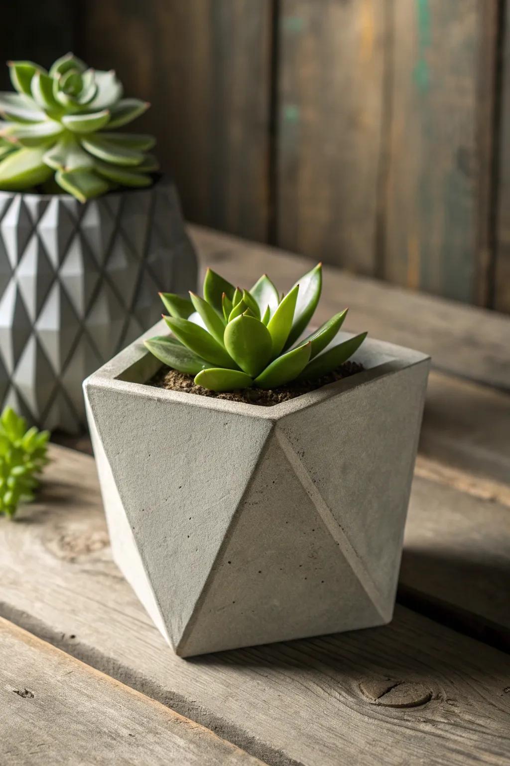 Elevate your space with a handcrafted modern planter, where sleek design meets natural beauty.