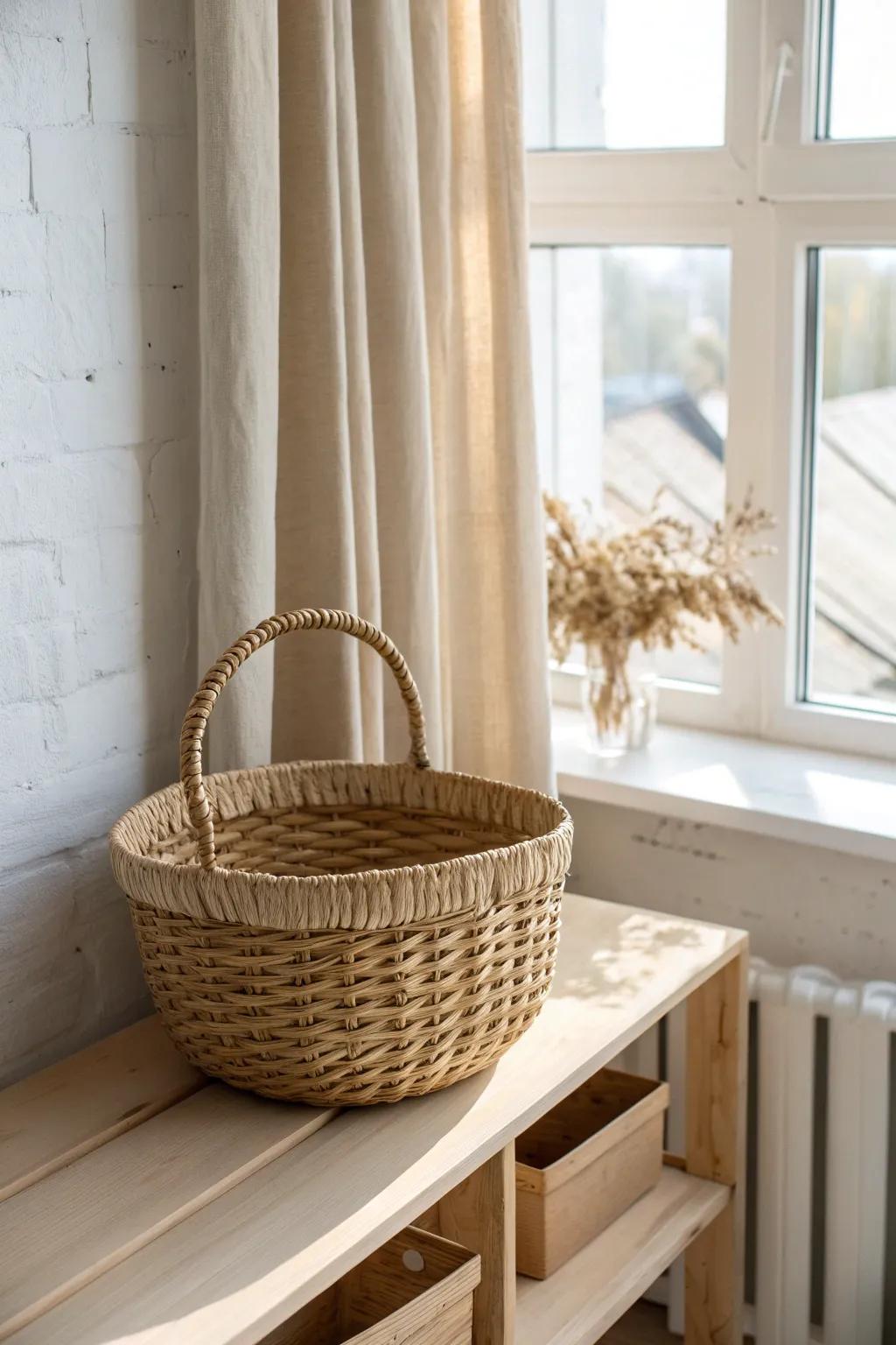 Elevate your craft space with rustic charm and sophistication using decorative baskets.