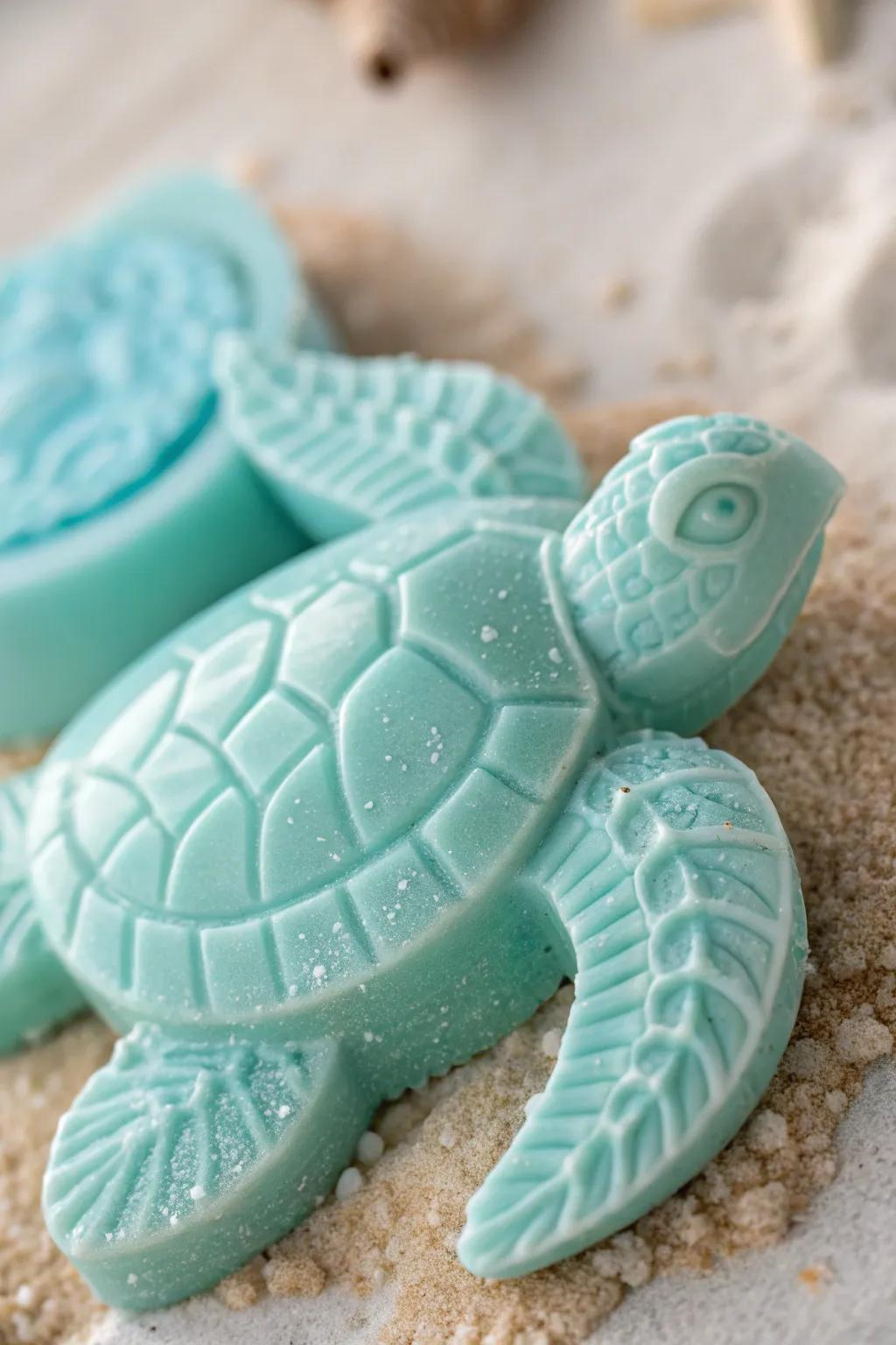 Convey the expanse of the ocean to your ablution period through this captivating sea turtle sculpture. Impeccable for petite hands and expansive imaginations!