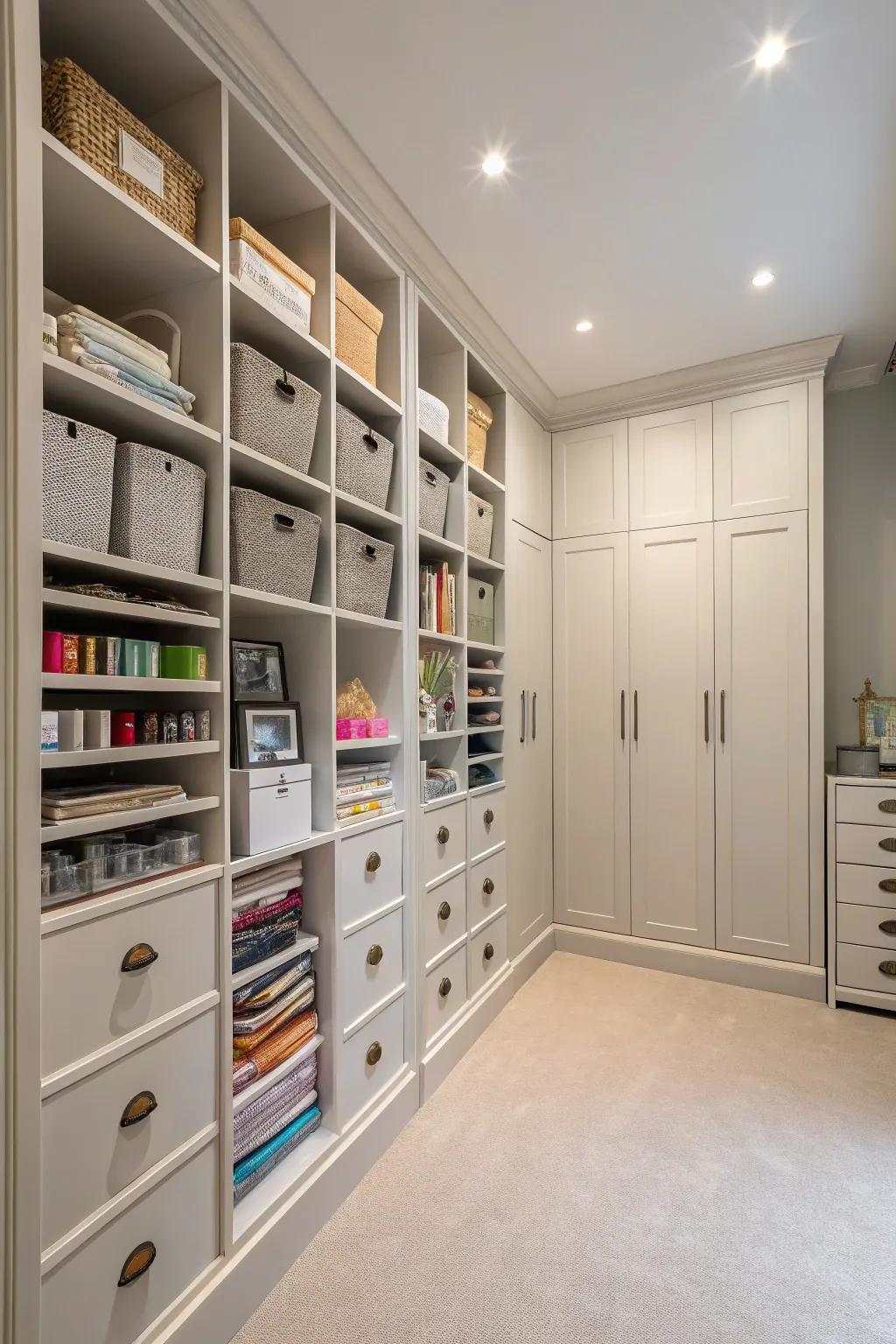 Achieve new heights in storage sophistication with floor-to-ceiling solutions.