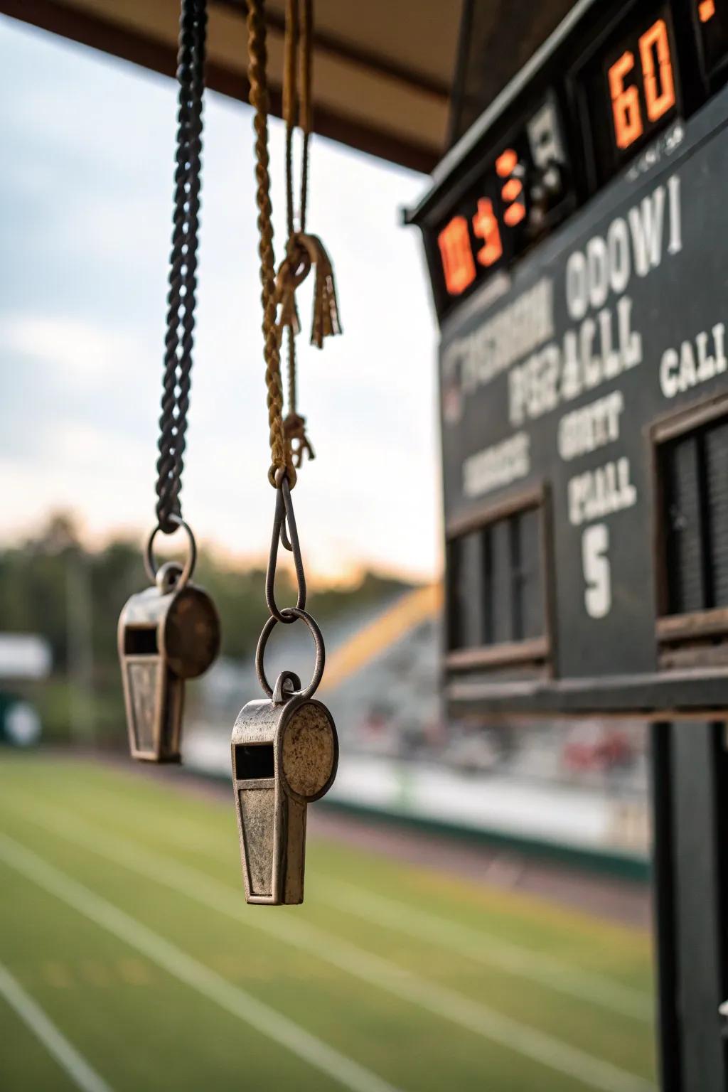 Unique decor featuring vintage athletic artifacts.