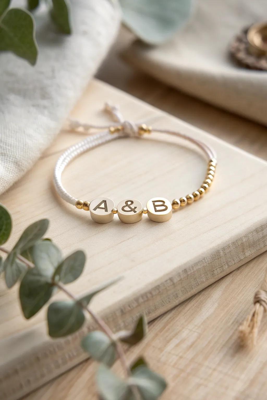 Honor personal bonds with a minimalist initial bracelet, a superb combination of Scandinavian simplicity and boho charm.