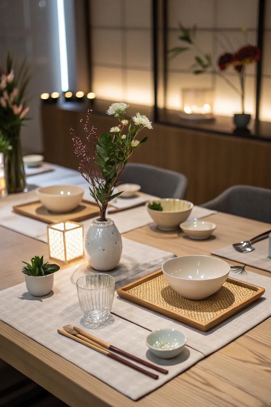Discover serenity with a contemplative and placid dinner.