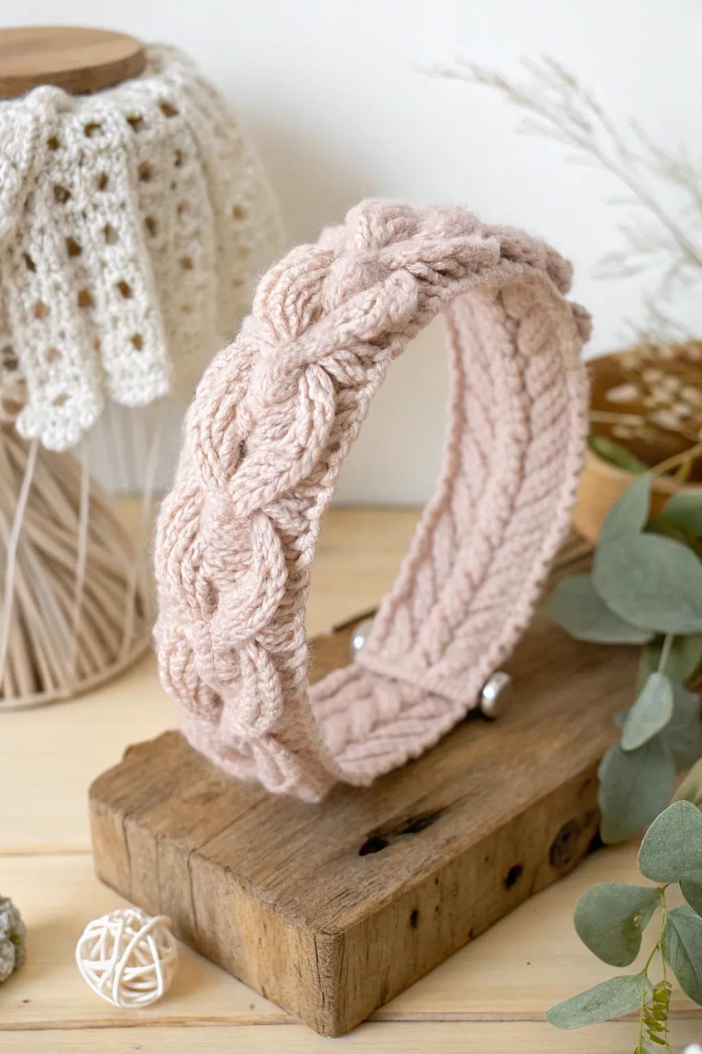 Embrace warmth and style with a handcrafted soft headband, your perfect winter companion.